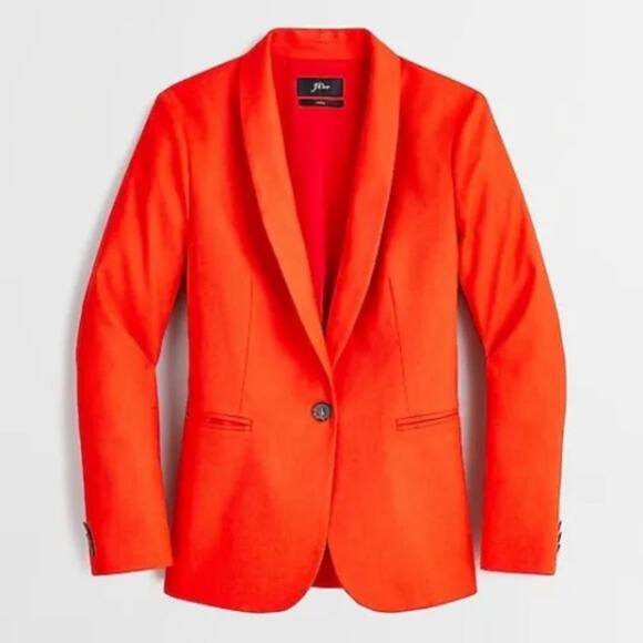 J. Crew Parke Blazer Stretch Linen NWTs Brillant Sunset size 2 Lined - Picture 1 of 9
